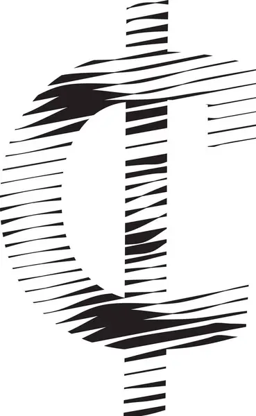 Cent Symbool Met Streep Motion Line Logo Illustratie Stockvector
