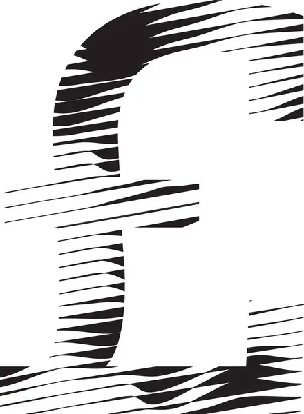 Pound Symbool Met Streep Motion Line Logo Illustratie Rechtenvrije Stockvectors