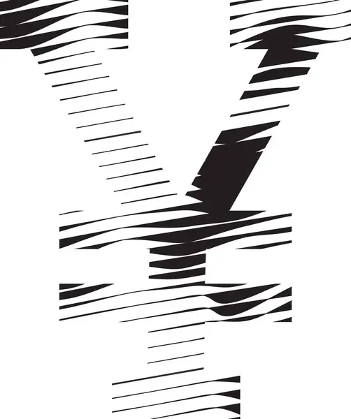 Yen符号 带有条纹运动线标识说明 免版税图库插图