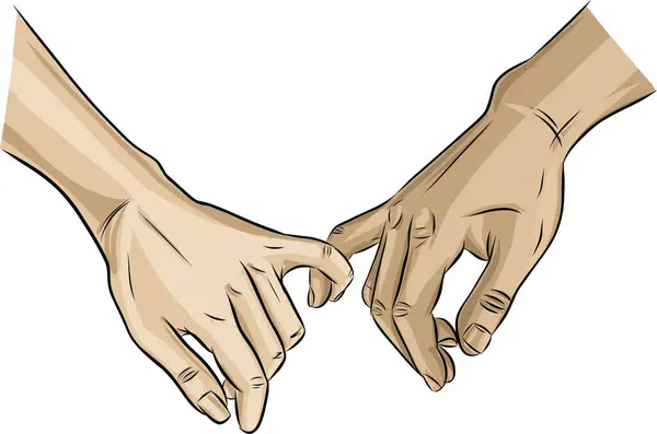 两个不同种族的人手牵着手 概念浪漫支持爱 和平和团结反对种族主义 多族裔夫妇的例证 图库矢量图片