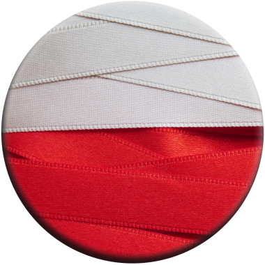 Polonya bayrağı veya kırmızı ve Beyaz kurdele ile yapılan afiş