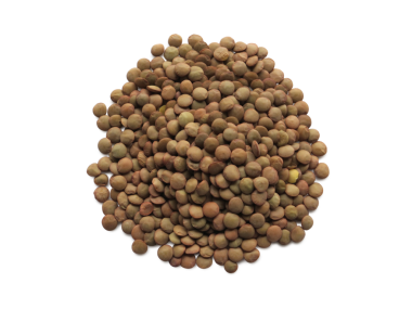 Şeffaf arkaplanda izole edilmiş çiğ mercimeklerin ayrıntıları