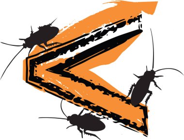 Illustration of symbol filled with cockroaches and bugs. clipart