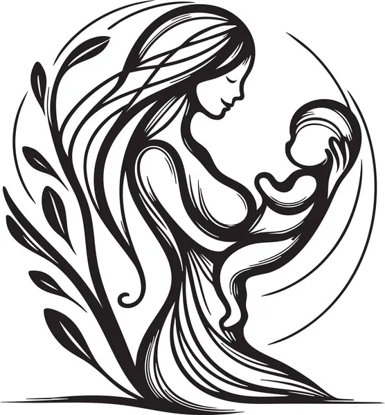 Bir annenin bebeğini kucağına alması, sevgiyi, ilgiyi ve aile bağını sembolize eder. Annelik ve aile teması için ideal..