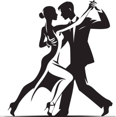 Havalı ve tutkulu tango dansçısı çift dinamik bir pozda yakalandı. Zarif çizgiler ve etkileyici hareketler bu klasik balo dansının zarafetini ve yoğunluğunu vurguluyor. Romantizm, performans ve sanatsal ifade temaları için mükemmel.
