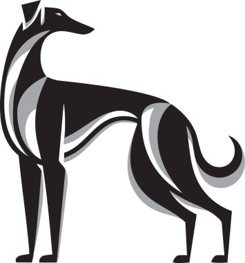 Uzun ipek ceketini ve kraliyet görünümünü vurgulayan bir Afgan tazısının sanatsal çizimi, lüks markalaşma veya zarif hayvan temalı tasarımlar için ideal