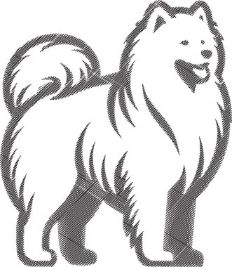 Yumuşak beyaz önlüğünü ve nazik ifadesini yakalayan Samoyed 'in tasviri sıcaklığı, sadakati ve kutup cazibesini kutlamak için mükemmel bir tasarım..