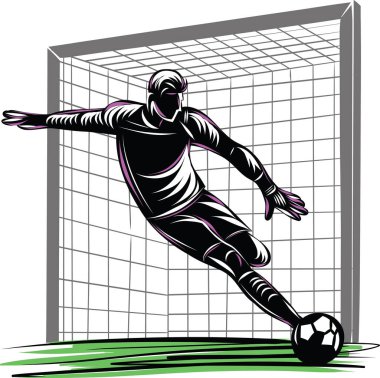 Kalecinin kalenin önünde kurtarışını gösteren bir resim.