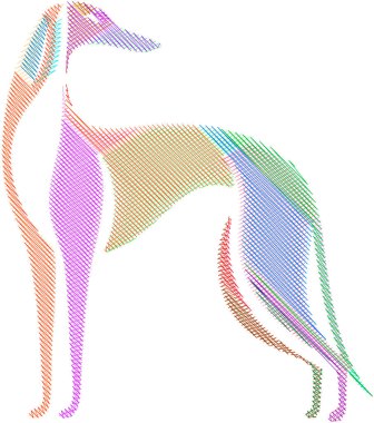 Uzun ipek ceketini ve kraliyet görünümünü vurgulayan bir Afgan tazısının sanatsal çizimi, lüks markalaşma veya zarif hayvan temalı tasarımlar için ideal