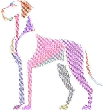 Büyük bir Danimarkalı 'nın çarpıcı ve sanatsal bir tasviri, uzun boylu, zarif gövdesini ve nazik tavrını gözler önüne seriyor, büyük cinsleri veya sadık hayvanları kutlamak için mükemmel bir tasarım..