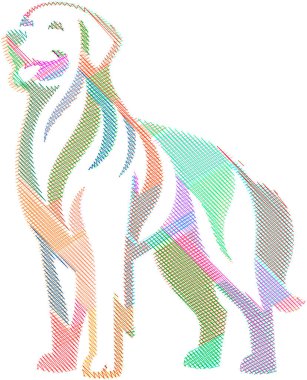 Bir Golden Retriever tasviri, neşeli ve sadık doğasını yansıtıyor, aile dostu tasarımlar veya evcil hayvan temalı projeler için mükemmel..