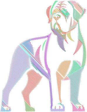 Bir İngiliz Mastiff 'inin tasviri, devasa yapısını ve nazik doğasını ön plana çıkarıyor, evcil hayvanlardaki gücü ve sadakati kutlamak için ideal bir tasarım..