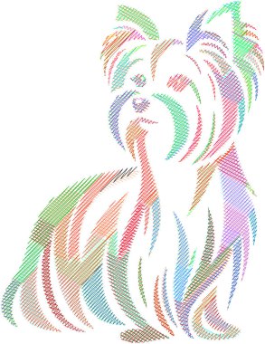 Özgüvenli ve zarif bir Yorkshire Teriyeri. Türünün ayırt edici uzun, ipeksi kürkü ve canlı kulakları sergileniyor. Tarzlı tasarım, evcil hayvan tasarımları, markalaşma, baskılar için ideal olan bu küçük ama yine de canlı köpeğin zarafetini ve çekiciliğini yakalar.