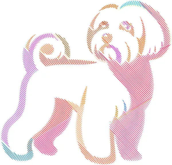 Kabarık beyaz önlüklü ve anlamlı gözlü bir Bichon Maltese köpeğinin şık bir tasviri. Evcil hayvan ürünleri, reklamlar ve dijital medya için ideal.