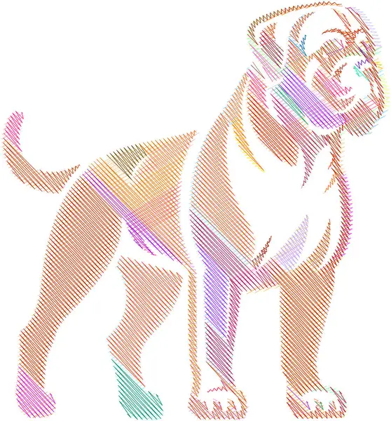 Güçlü bir Bullmastiff örneği, kaslı yapısını ve özenli ifadesini sergiliyor. Evcil hayvan tasarımları, markalaşma, baskılar ve eğitim materyallerinde kullanım için ideal.