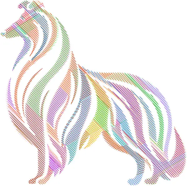 Uzun saçlı bir Collie 'nin detaylı çizimi, evcil hayvan temalı tasarımlar, çocuk kitapları veya neşeli markalaşma projeleri için mükemmel..