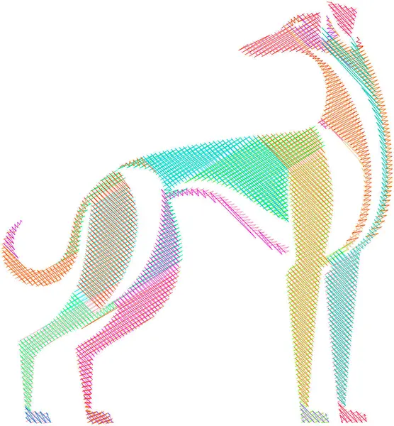 Uzun ipek ceketini ve kraliyet görünümünü vurgulayan bir Afgan tazısının sanatsal çizimi, lüks markalaşma veya zarif hayvan temalı tasarımlar için ideal