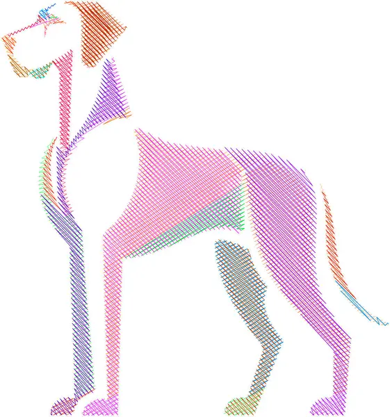 Büyük bir Danimarkalı 'nın çarpıcı ve sanatsal bir tasviri, uzun boylu, zarif gövdesini ve nazik tavrını gözler önüne seriyor, büyük cinsleri veya sadık hayvanları kutlamak için mükemmel bir tasarım..