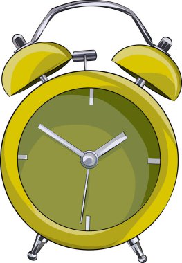 Klasik bir analog çalar saat, ikiz ziller, klasik, zaman tutmak için ideal, ya da sabah rutin temaları.