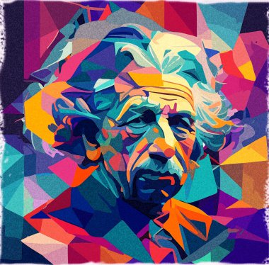 Medya suluboya bir bilim adamının portresi. Tasarımın için..