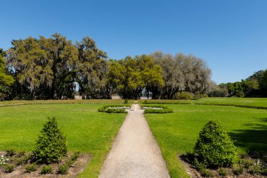 ABD 'nin Güney Carolina eyaletindeki Middleton Place' deki sekizgen bahçe manzarası.