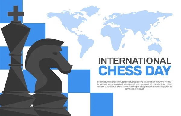 Шаблон Международного Дня Шахмат — стоковый вектор