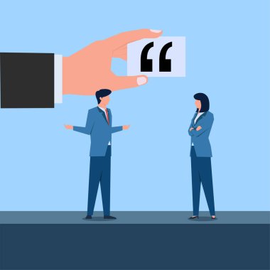 İş adamı ve kadın fiyatlar hakkında tartışıyorlar. İş düz vektör çizimi.