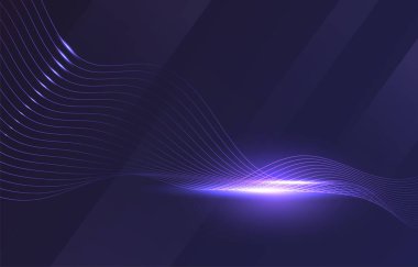 Mor dalgalı çizgi parlak arka plan şablonu. Pankart ve yüzücü için zarif bir tasarım konsepti olan arkaplan şablonu.