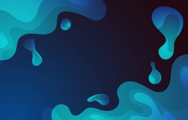 Mavi yeşil sıvı soyut arkaplan şablonu. Pankart ve yüzücü için zarif bir tasarım konsepti olan arkaplan şablonu.