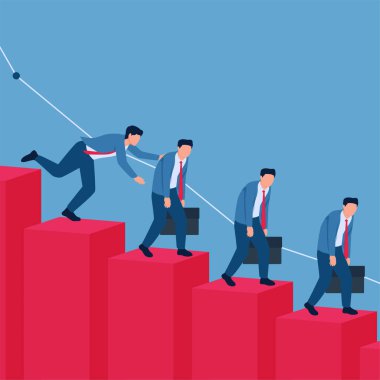 İnsanlar merdivenlerden aşağı inen diyagramlarla iniyorlar, toplu işten çıkarmalar için bir çizim..