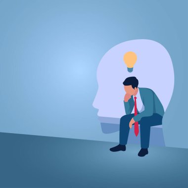 Bir adam büyük bir kafanın içinde oturup düşünür, bir zihniyet oluşturmanın bir göstergesidir..