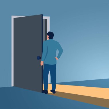 Bir adam kapıyı açar ve parlar. Sırları ortaya çıkarmak, stratejiler bulmak ve açık iş ipuçları bulmak için bir ilüzyon..