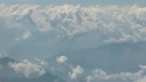 Imágenes Vuelo Nubes Sobre Tierra Diapositiva Imágenes Derecha Izquierda — Vídeos de Stock