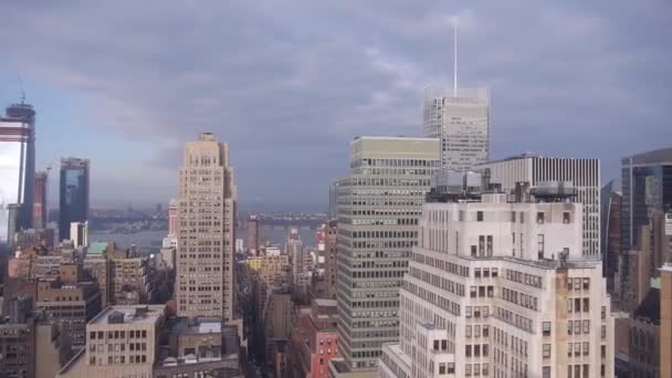 Skyline New York Dall Alto Filmati Destra Sinistra — Video Stock