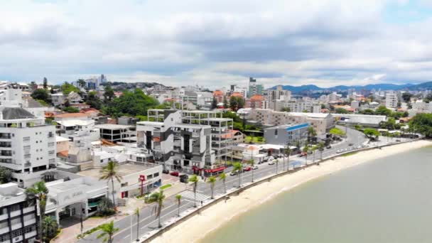 Vista Aérea Dos Edifícios Cidade Floripa Brasil Dolly Left — Vídeo de Stock