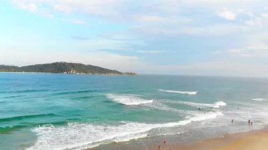 Floripa Brezilya 'daki Campeche plajının hava manzarası - Statik