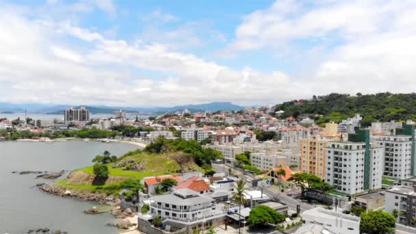 巴西弗洛里帕岛房屋和建筑的空中景观 多利前线 — 图库视频影像