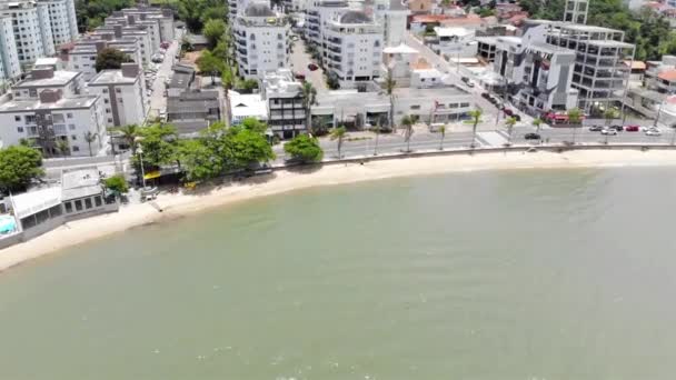 Vista Aérea Superior Das Casas Construção Ilha Floripa Brasil Front — Vídeo de Stock