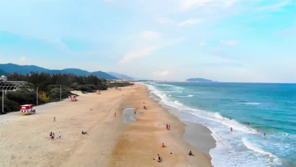 Vista Aérea Frente Praia Campeche Floripa Brasil Static — Vídeo de Stock