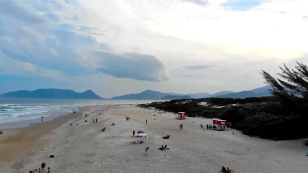 Vzdušný Výhled Pláž Campeche Front Floripě Brazílie Static — Stock video