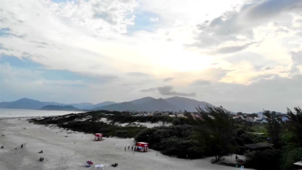 Vista Aérea Playa Campeche Floripa Brasil Estático — Vídeos de Stock