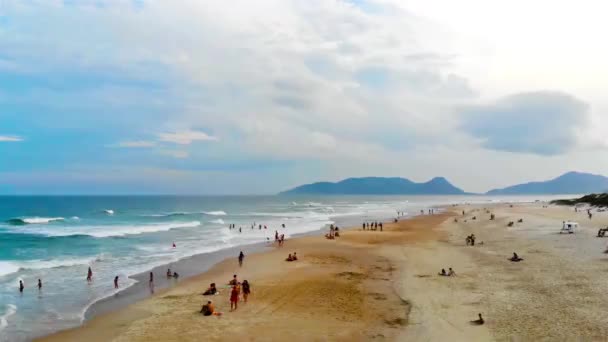 Красивый Вид Воздуха Пляж Кампече Флорипе Dolly Forward — стоковое видео