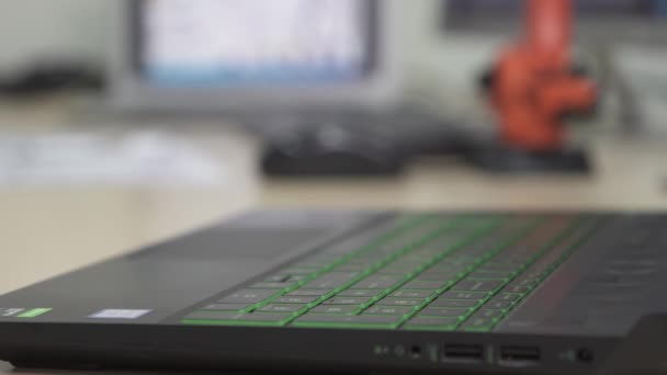 Close Shot Hands Typing Keyboard Laptop Static — Stok Video