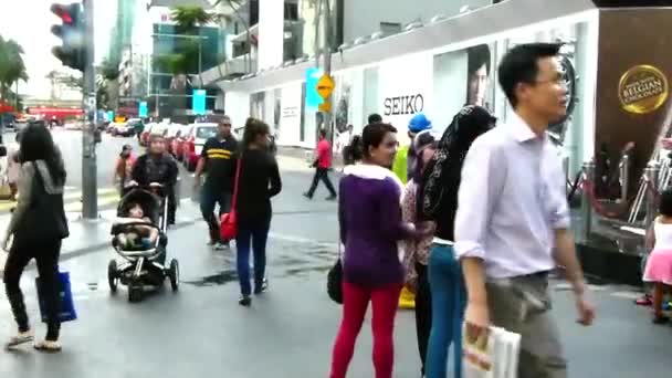 Menschenmenge Die Freien Herumläuft Statisch — Stockvideo