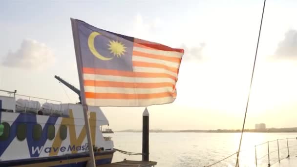 Drapeau Malaisie Avec Une Belle Lumière Soir — Video