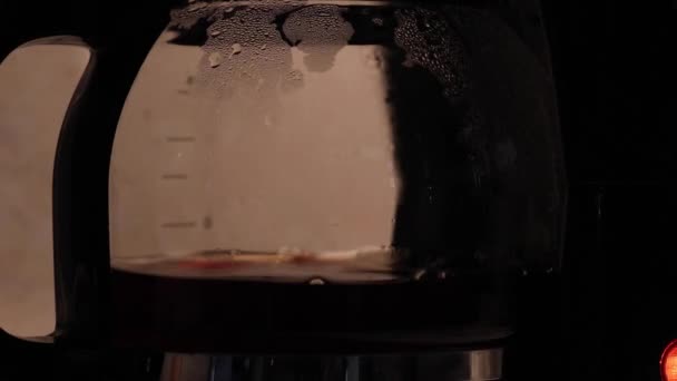 コーヒーマシンによって醸造黒コーヒー 閉じる — ストック動画