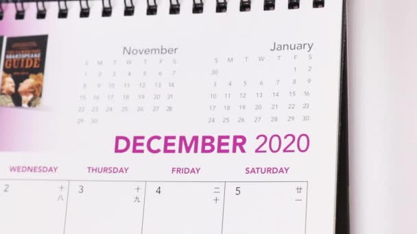 2020年12月カレンダー — ストック動画