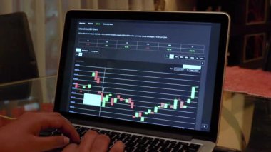 Litcoin kullanan kadınlar dizüstü bilgisayarda 7 gün şamdan çubuğu çizelgesi