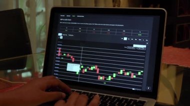 XRP 'ye giden kadınlar dizüstü bilgisayarda 7 günlük şamdan çizelgesini inceliyor.