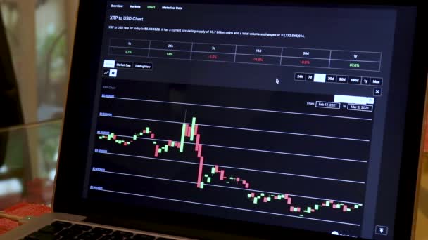 Xrp Days Candle Stick Charts Laptop — Wideo stockowe